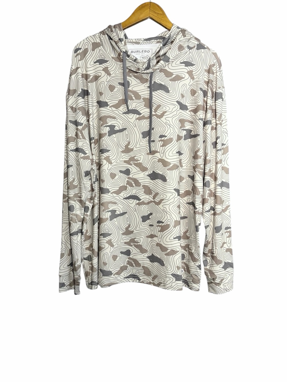 NWT Burlebo Men's Performance Hoodie Topo Desert Camo UPF 50
